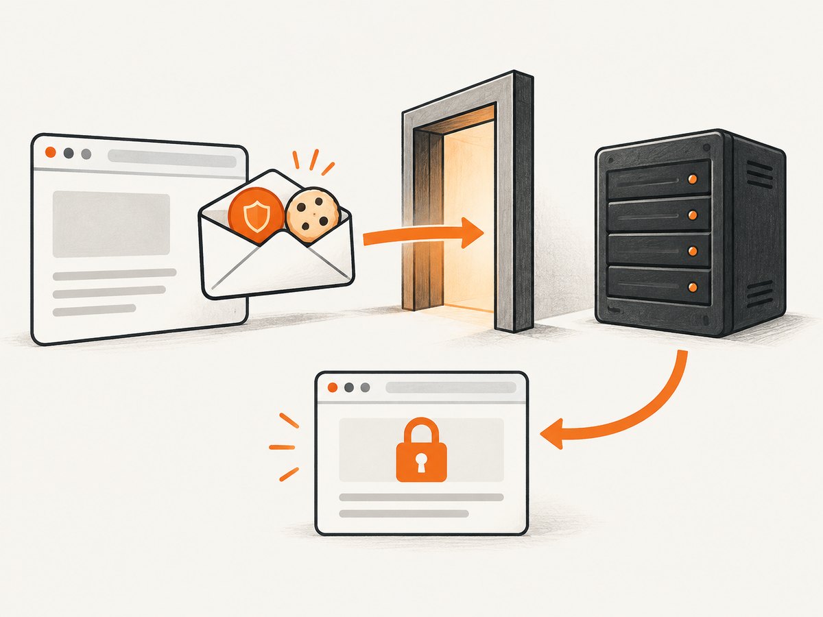 Submitting the rendered form keeps its CSRF state and session cookies in the same browser context.