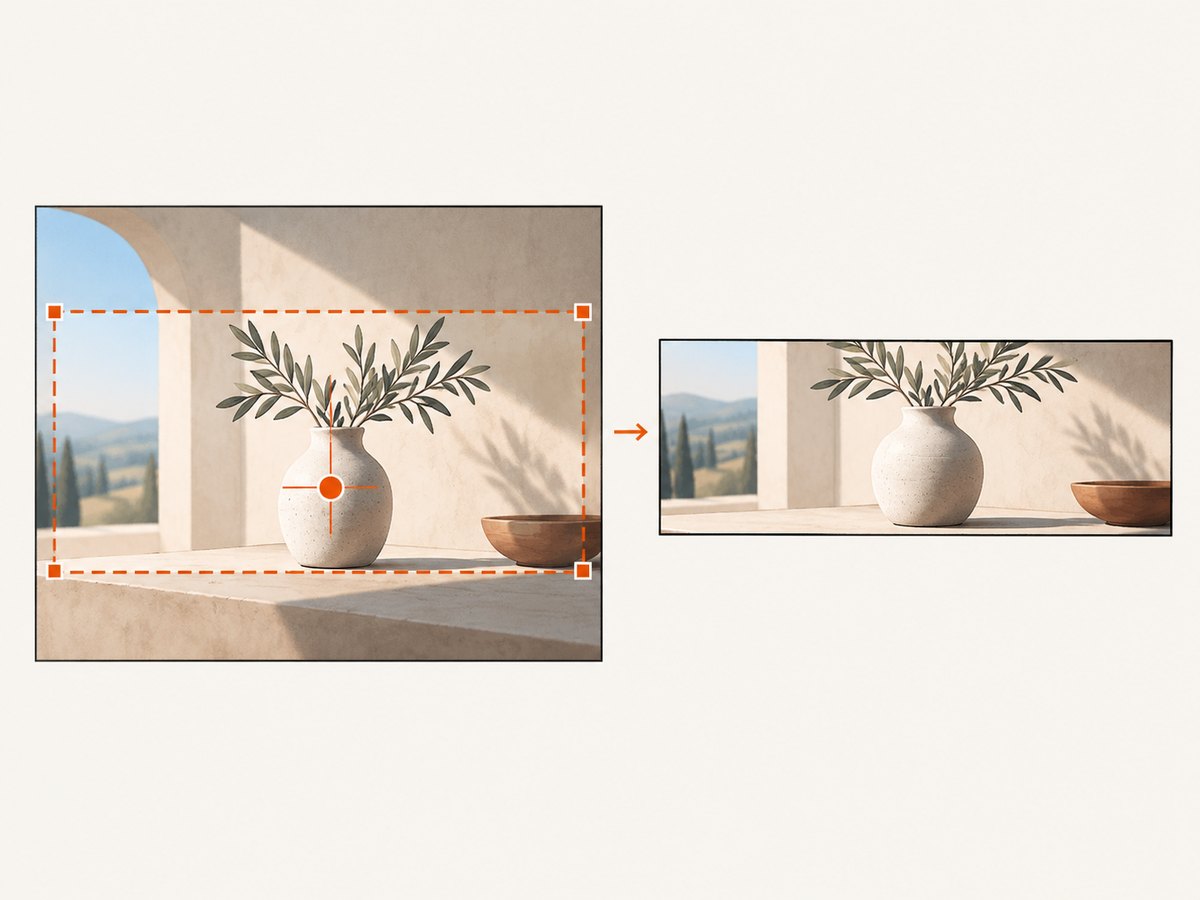 A theme may crop an image to fit its section; a focal point can help keep the subject in frame.