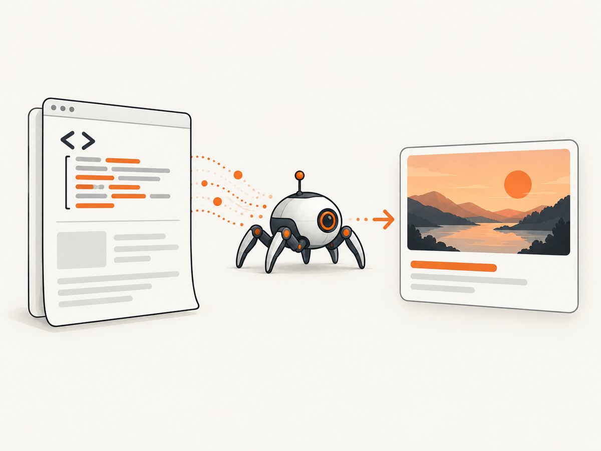 The crawler reads Open Graph metadata in the document head and fetches the declared image URL.