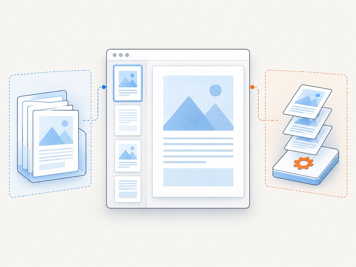 A PDF viewer can render page previews without changing the PDF file.