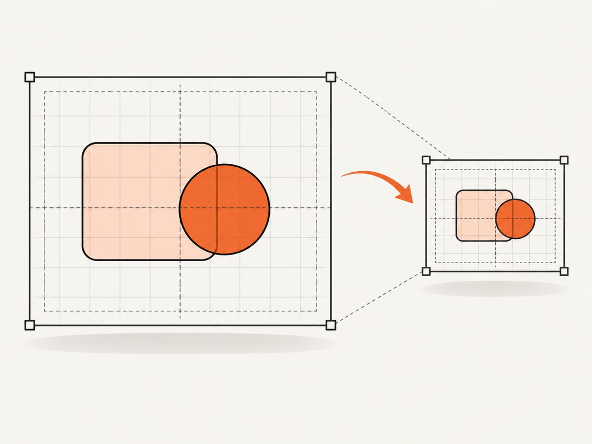 A fixed viewBox keeps the shape coordinates together as the SVG is rendered at another size.
