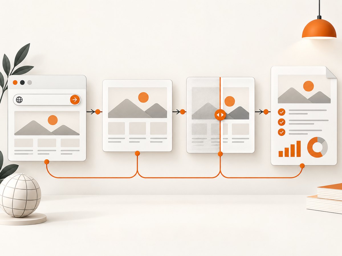 A repeatable flow turns a page capture into reviewable client evidence.