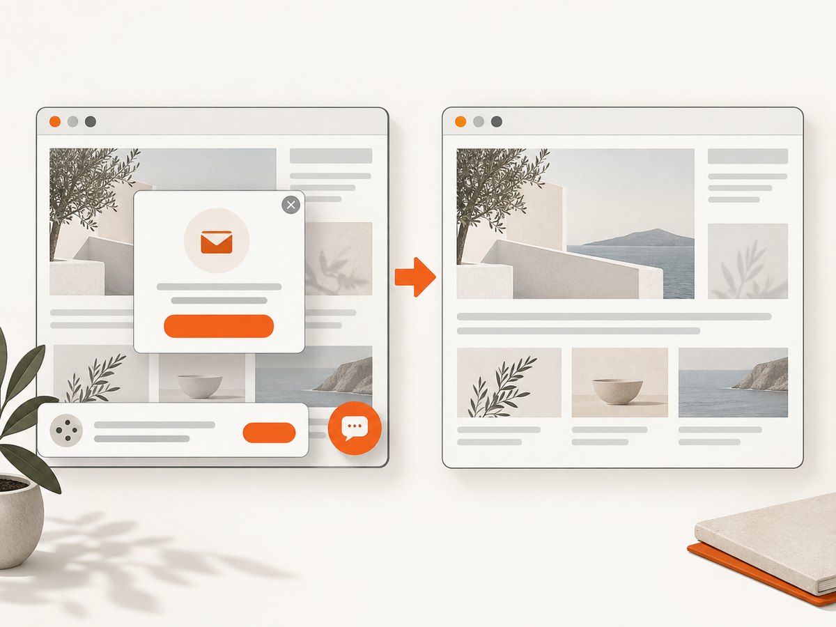 Removing transient overlays keeps the baseline focused on the page the client needs to review.
