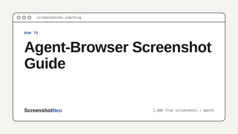 Agent-Browser Screenshots: Full-Page Capture, Elements, and Saving Files
