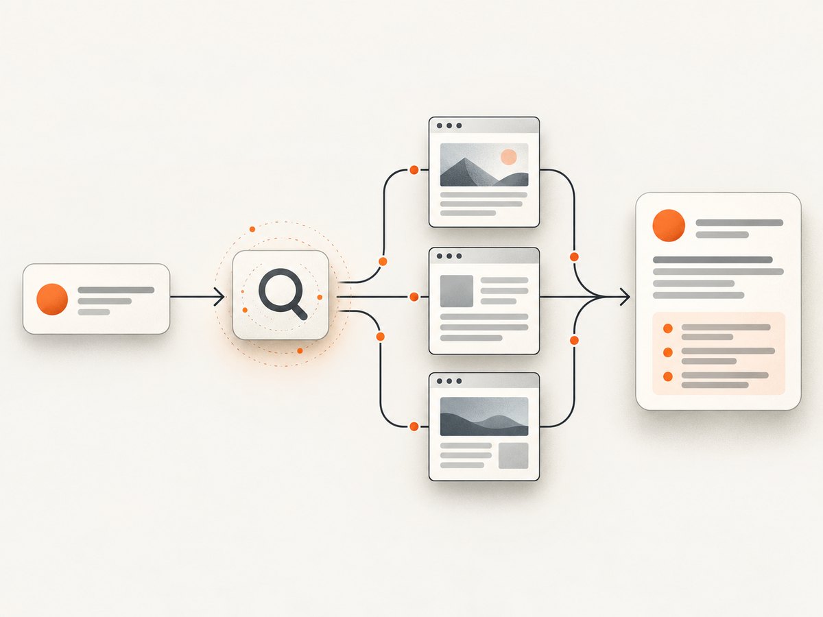 A grounded response keeps retrieved sources connected to the generated answer.