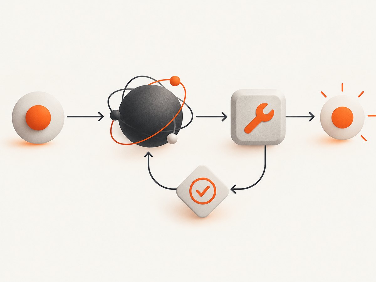 A Java agent alternates between model decisions and application-controlled tool execution.