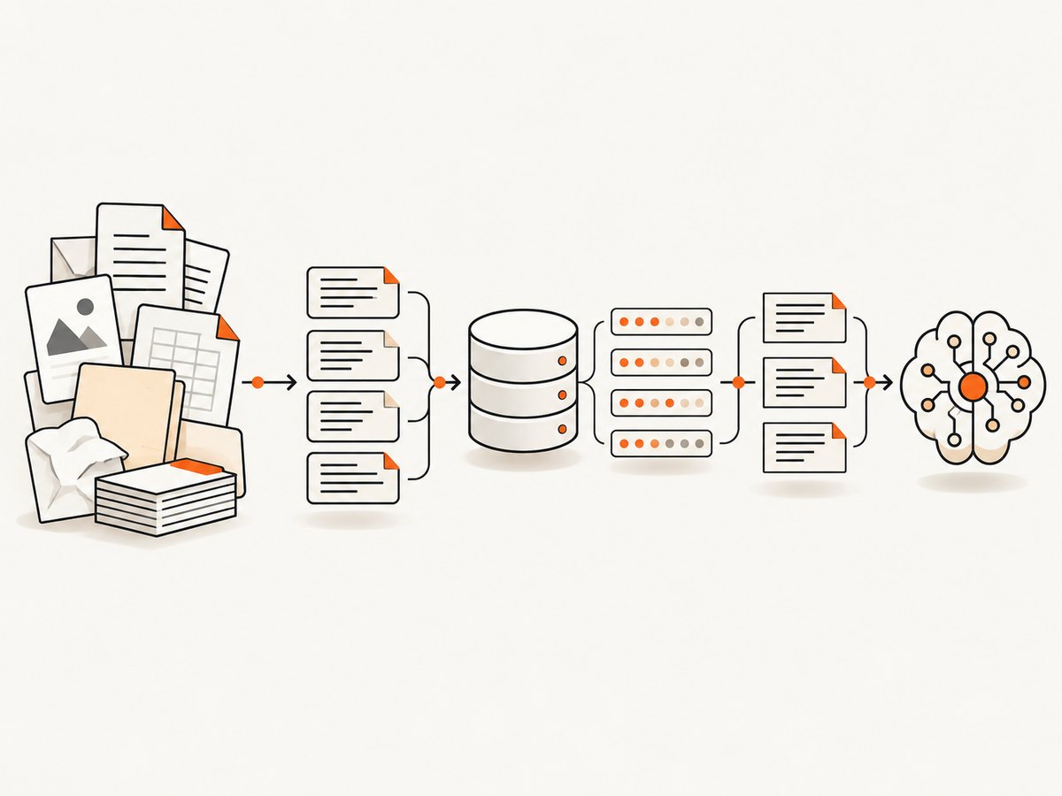 RAG separates ingestion from query-time retrieval and generation.