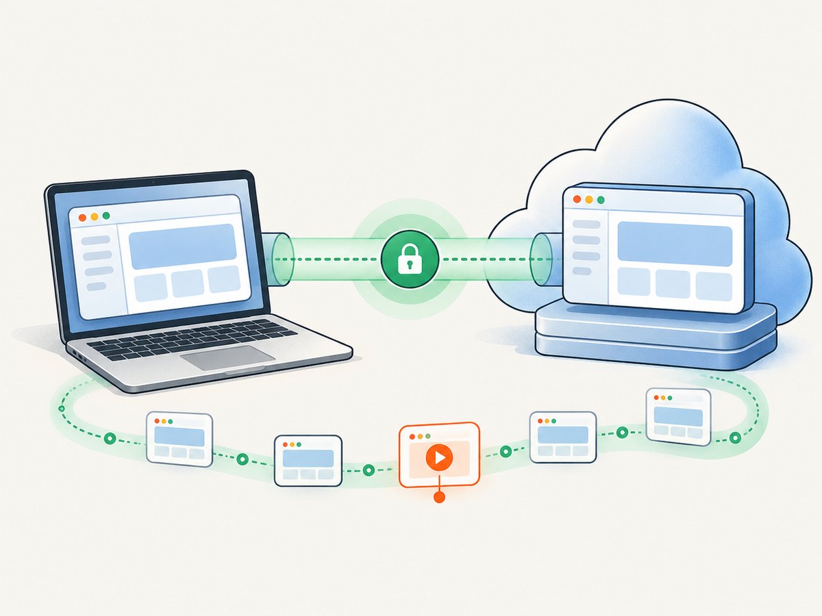 The agent framework and the environment that runs its browser are separate choices.