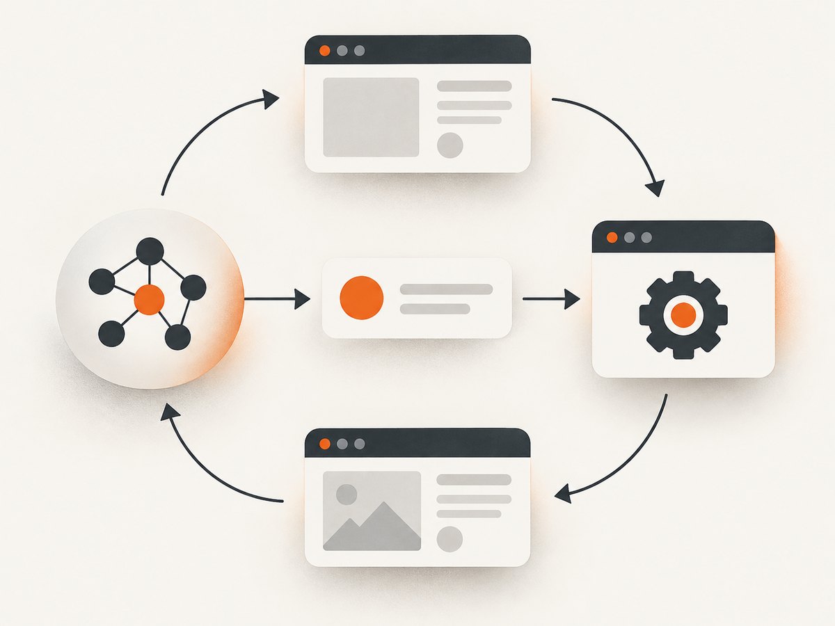 An application turns model suggestions into browser actions and returns fresh observations for the next step.