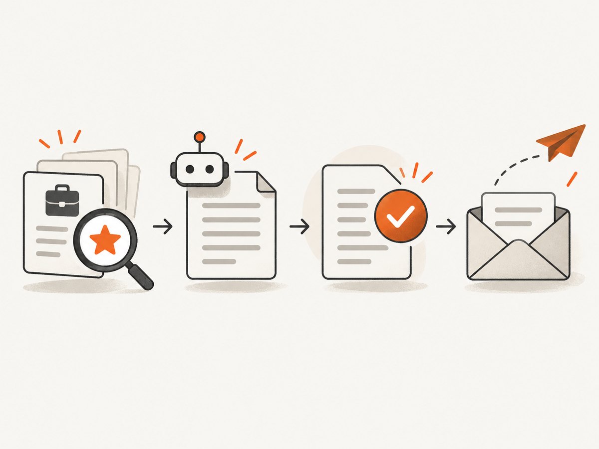 A review gate keeps AI-generated applications from being submitted automatically.