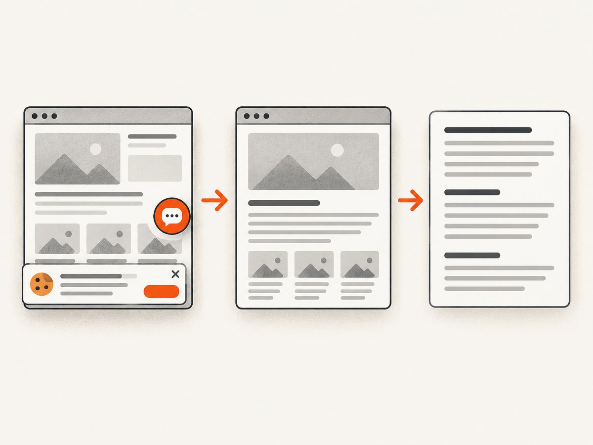A clean capture removes page clutter before an AI assistant reads the screenshot.