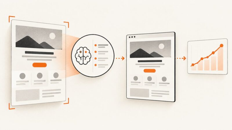 Using AI and Website Screenshots to Evaluate Landing Pages