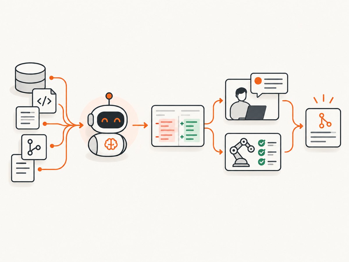 An AI scraper separates retrieval, interpretation, and validation so each stage can be monitored.