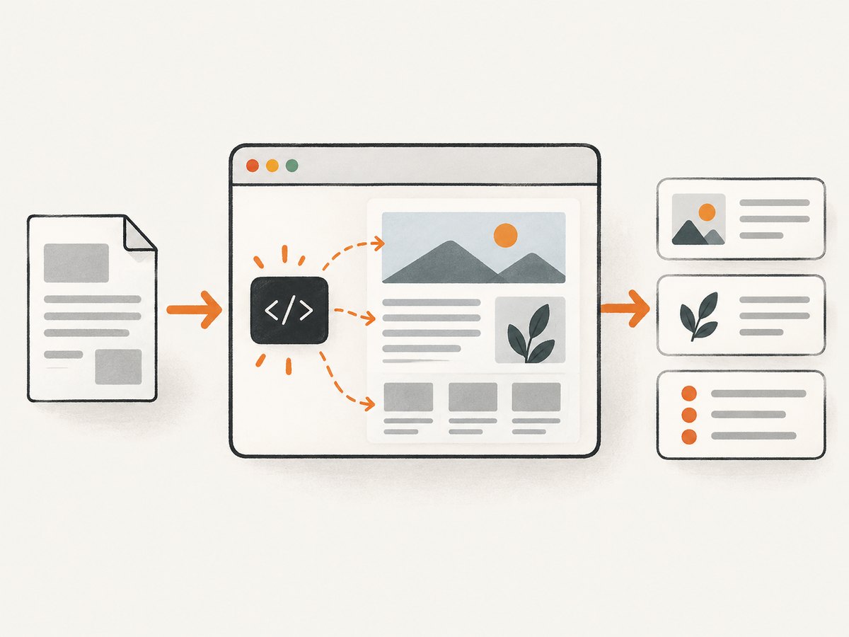 Browser rendering makes client-side page content available before extraction.