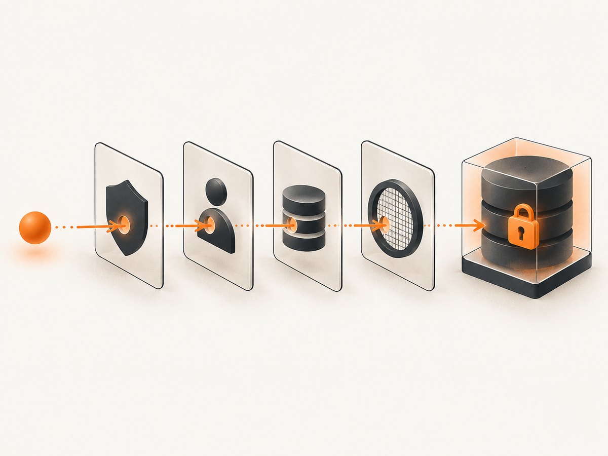 Layered controls stop an unsafe API request before it reaches sensitive data.