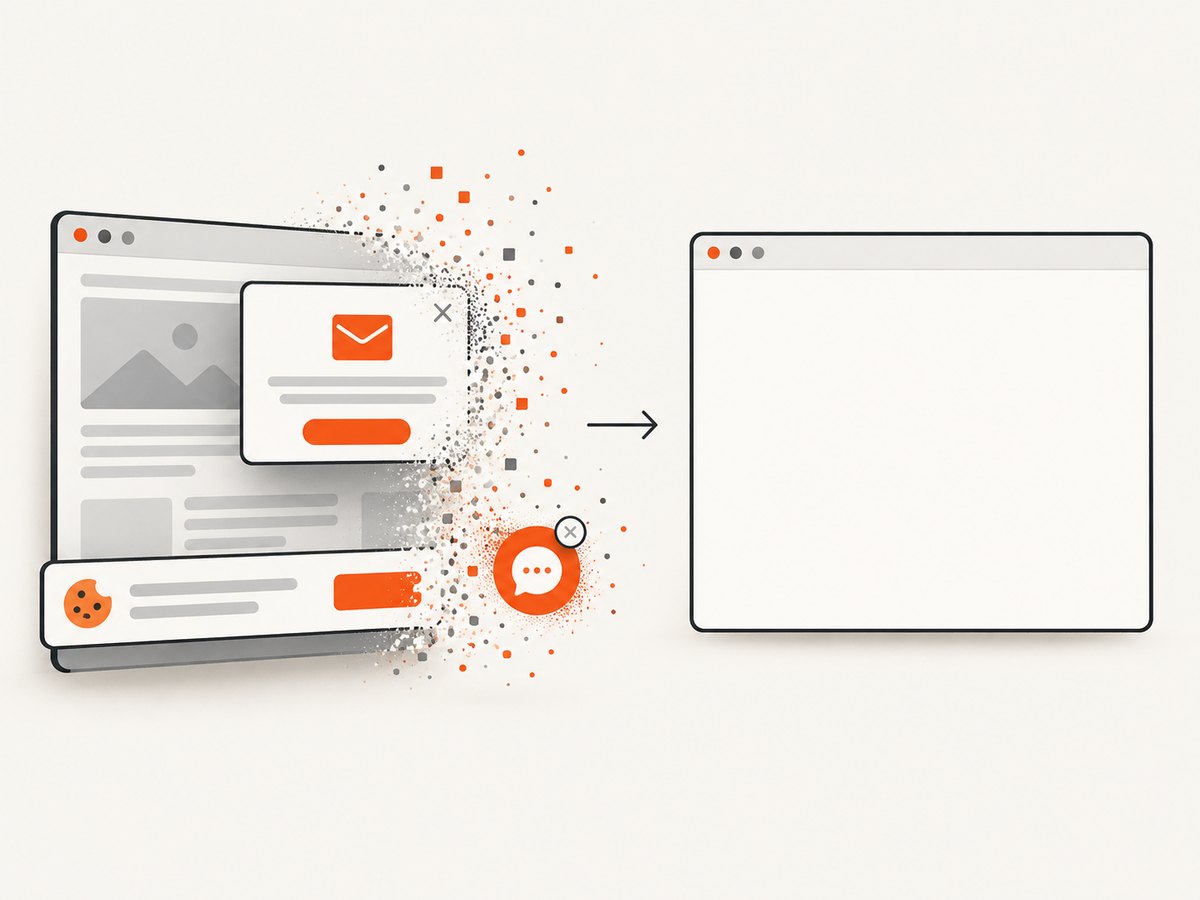 Pre-capture cleanup removes common overlays so the saved image represents the page itself.