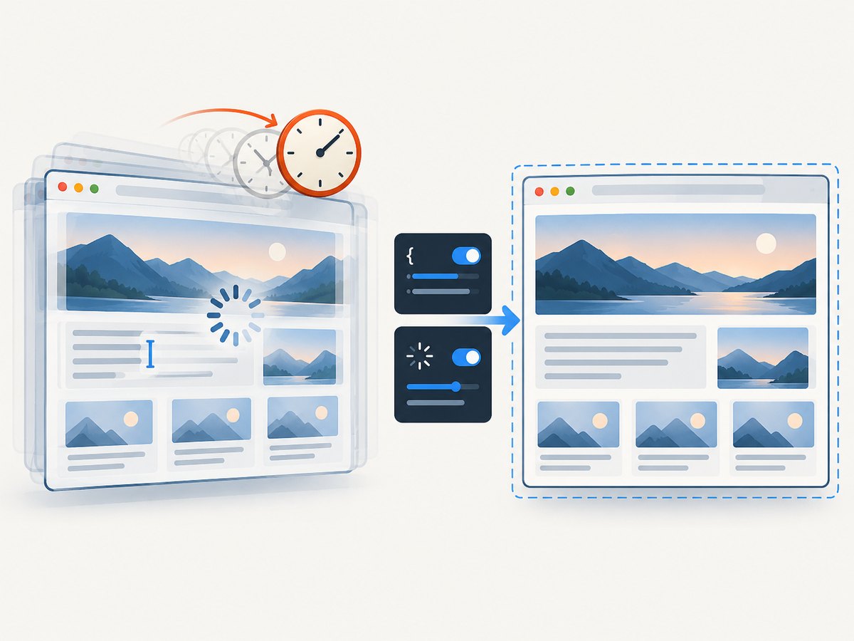 Target only volatile content and control animation behavior so diffs still reveal real page changes.