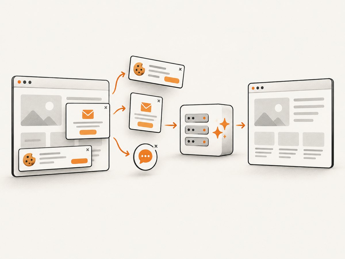 A capture service can clean page overlays before returning an image.