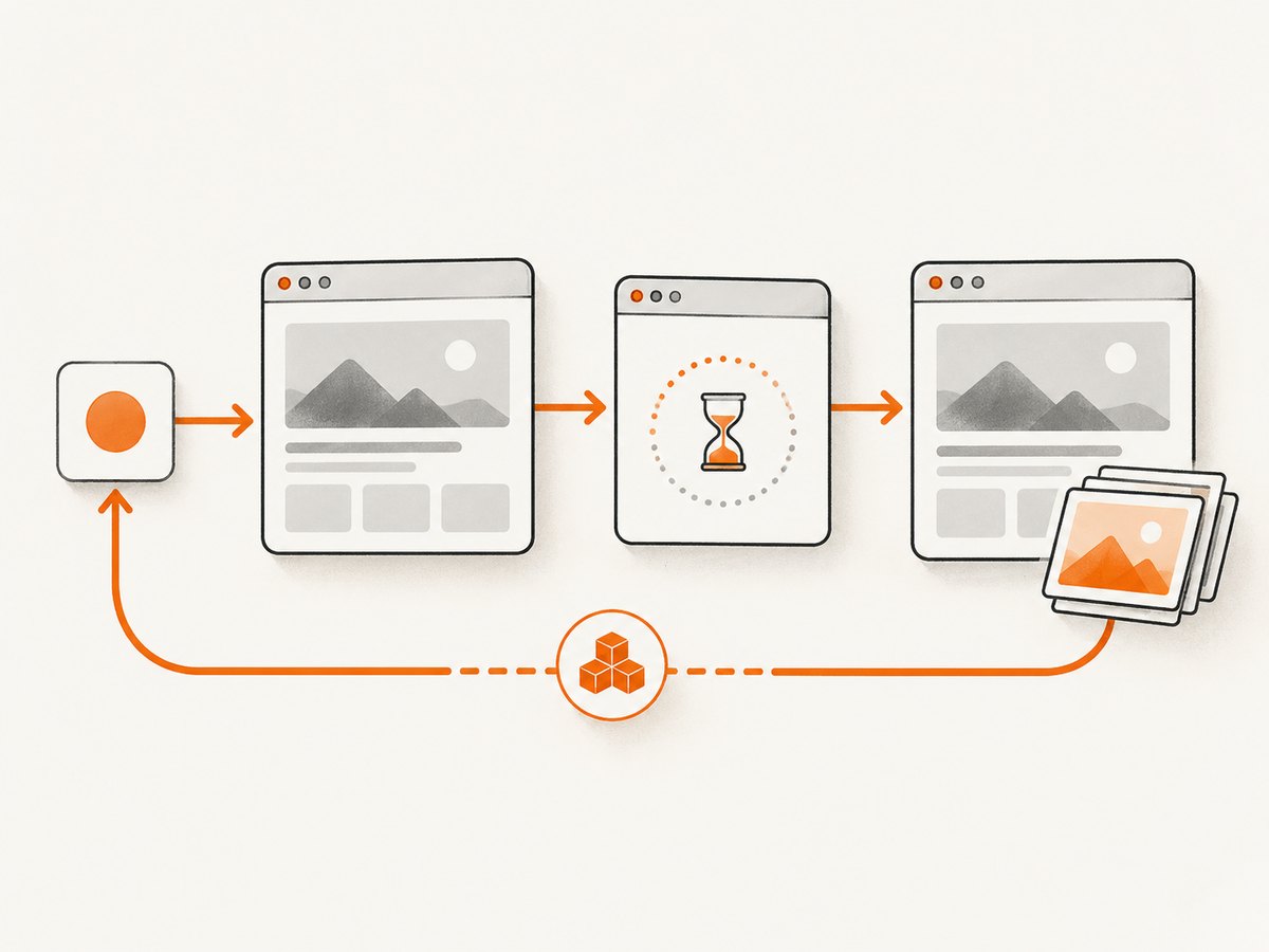 An async screenshot waits for navigation and page readiness before returning image bytes.