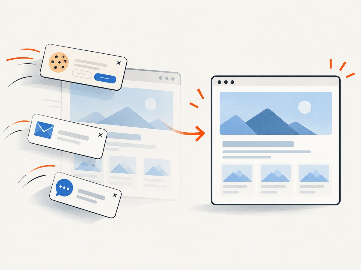 Stabilizing page state and removing transient overlays makes captures easier to interpret.