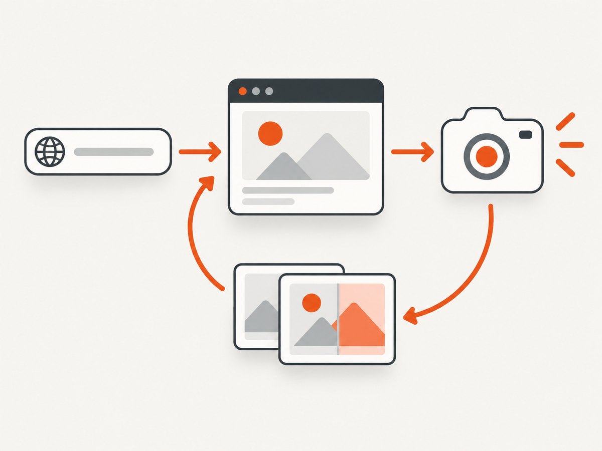 A monitoring run captures under fixed conditions, then compares the image with an approved baseline.