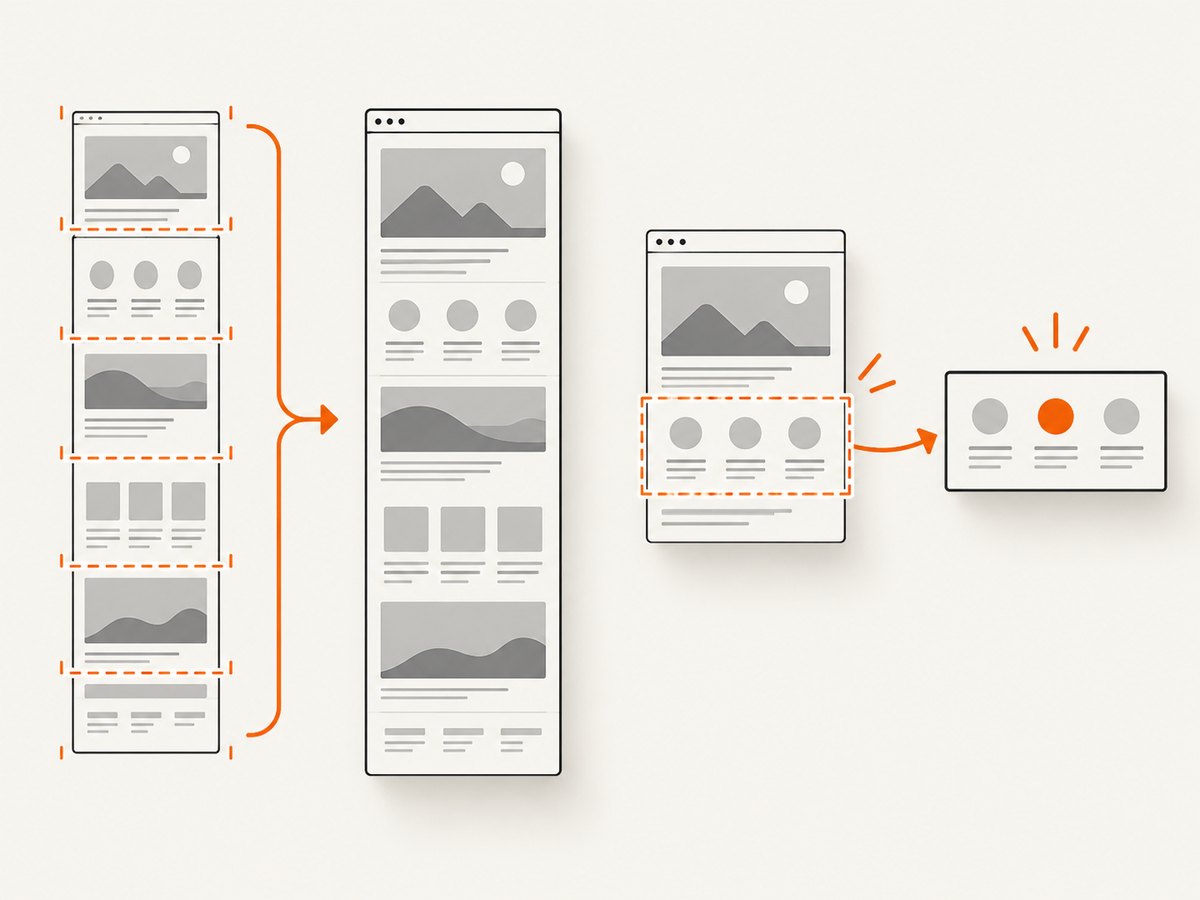 Choose a full-page capture or target one inner scrolling element.