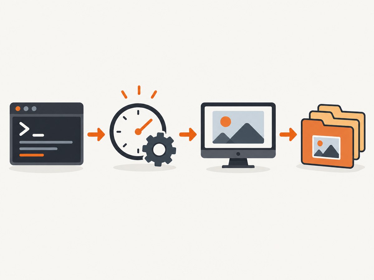 A script and Task Scheduler turn a manual desktop capture into a recurring workflow.