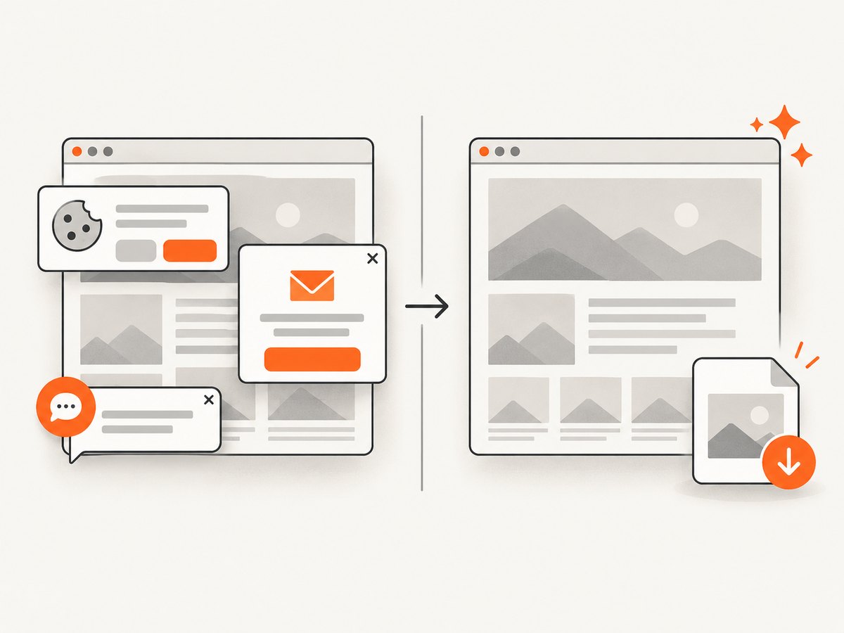 Consent banners and overlays can be removed before an automated capture.