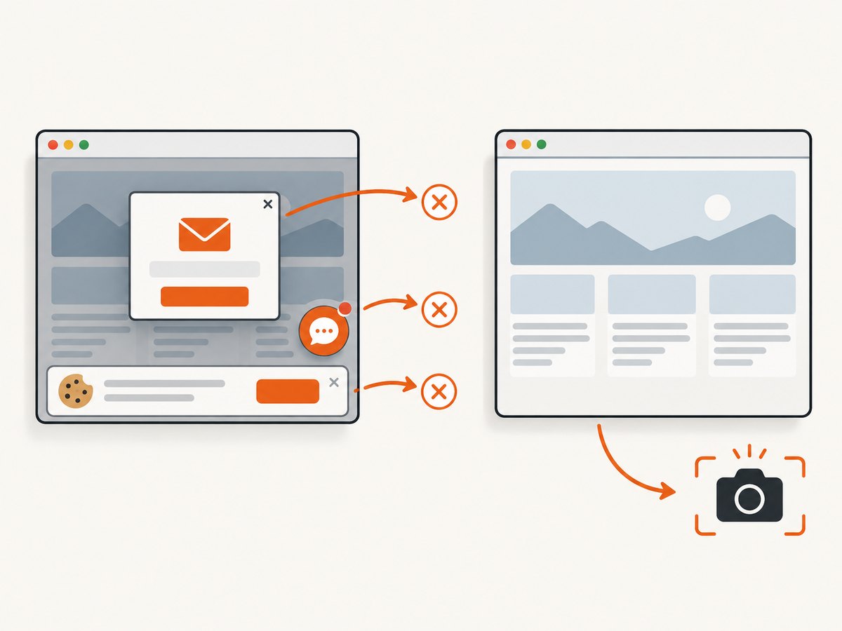 A direct page capture can remove common overlays before producing the image.