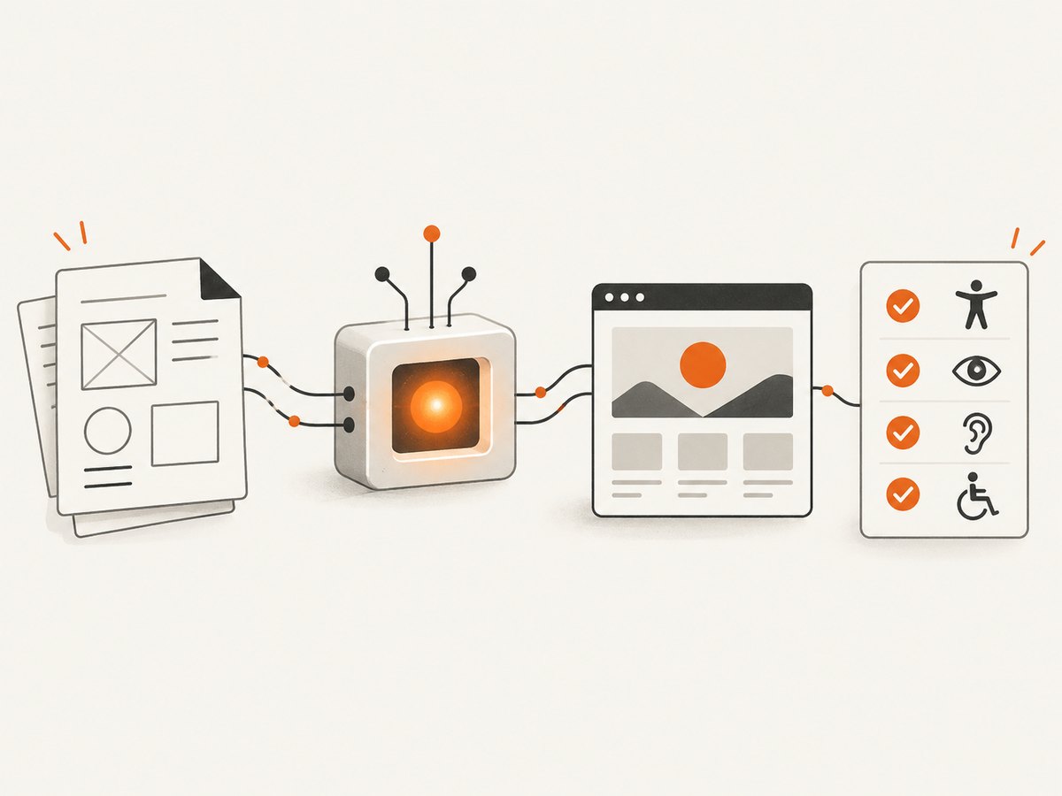 A dependable AI web-design workflow moves from a measurable brief to code, visual checks and human review.