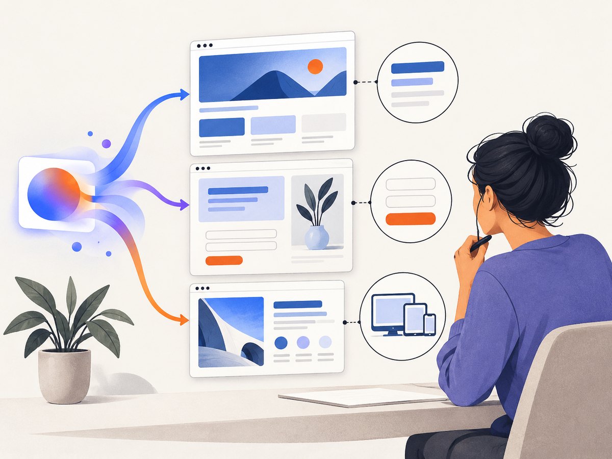 AI generation creates a starting point; review turns it into a publishable site.