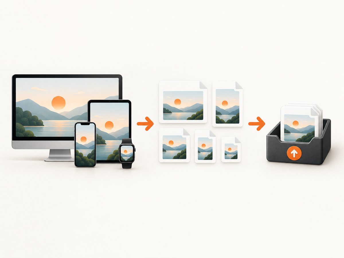 Plan device slots and export dimensions before designing the screenshot set.