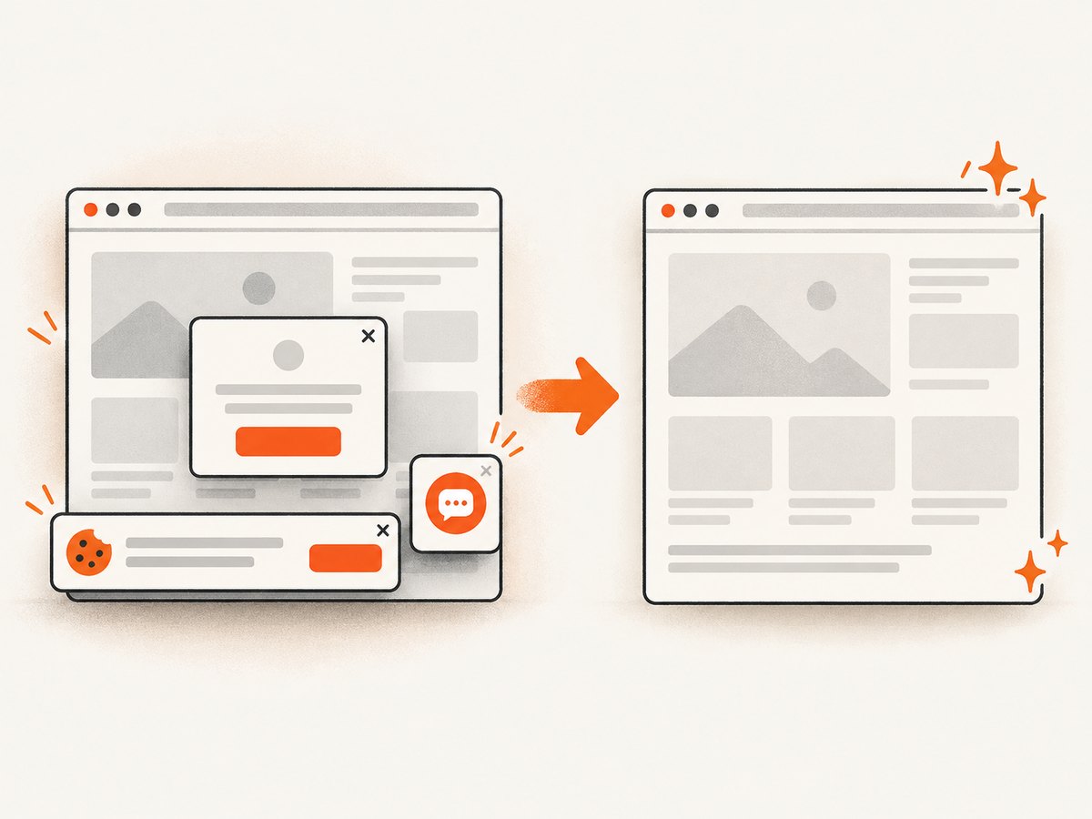 Consent elements and overlays can be removed before an automated capture.