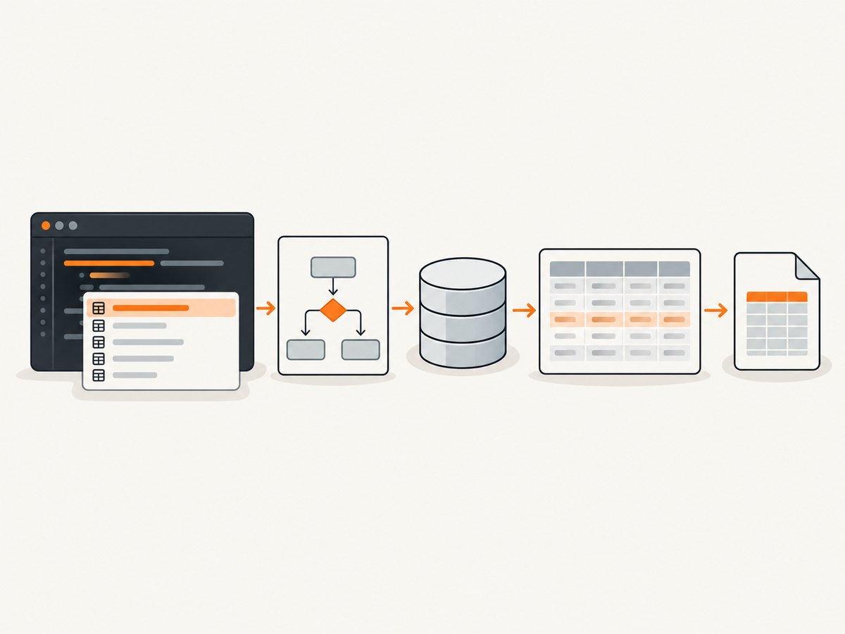 A database IDE connects editing, execution, inspection, and data movement.