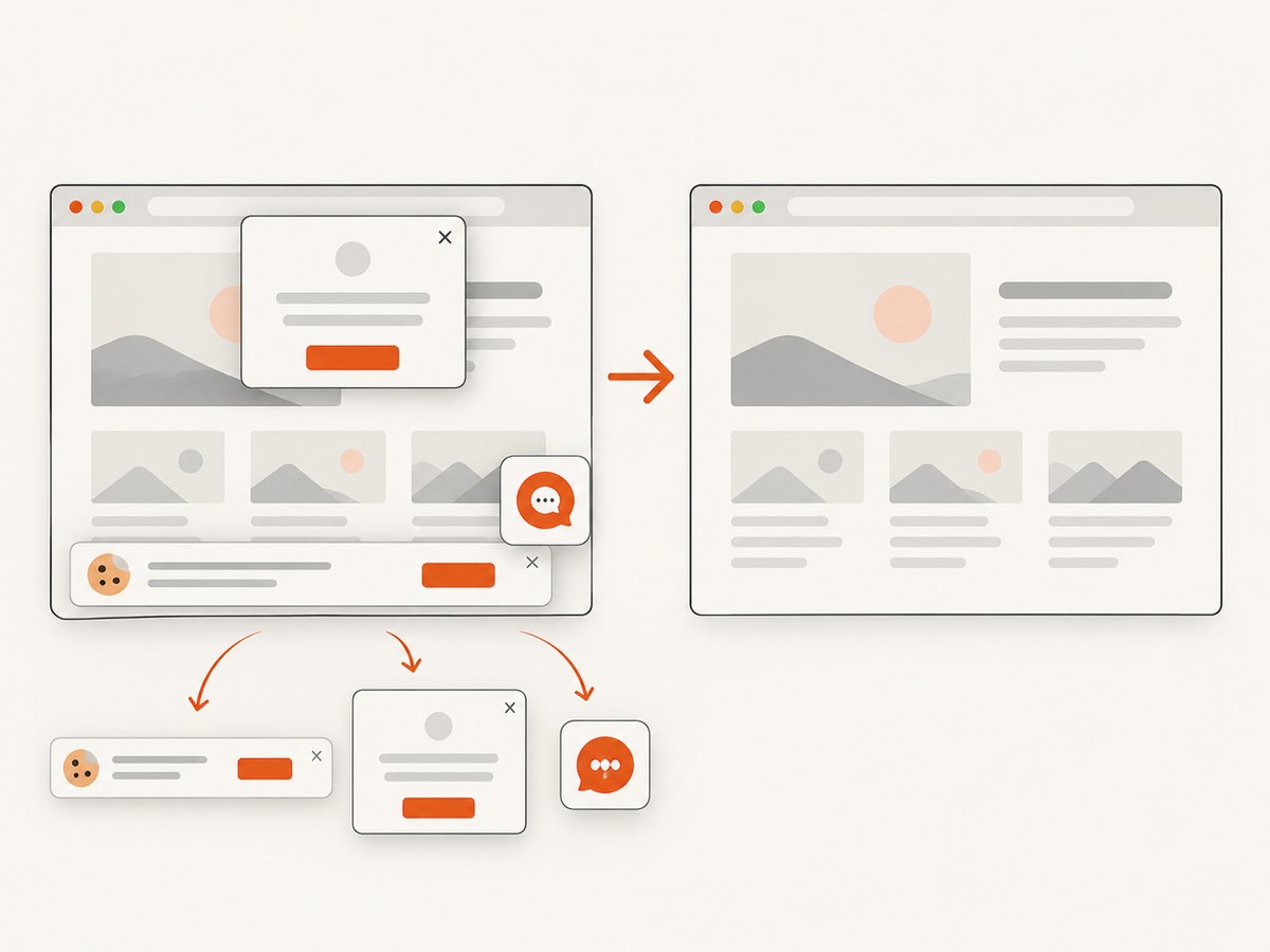 A screenshot capture flow can wait for a page to render and remove common overlays before returning the image.