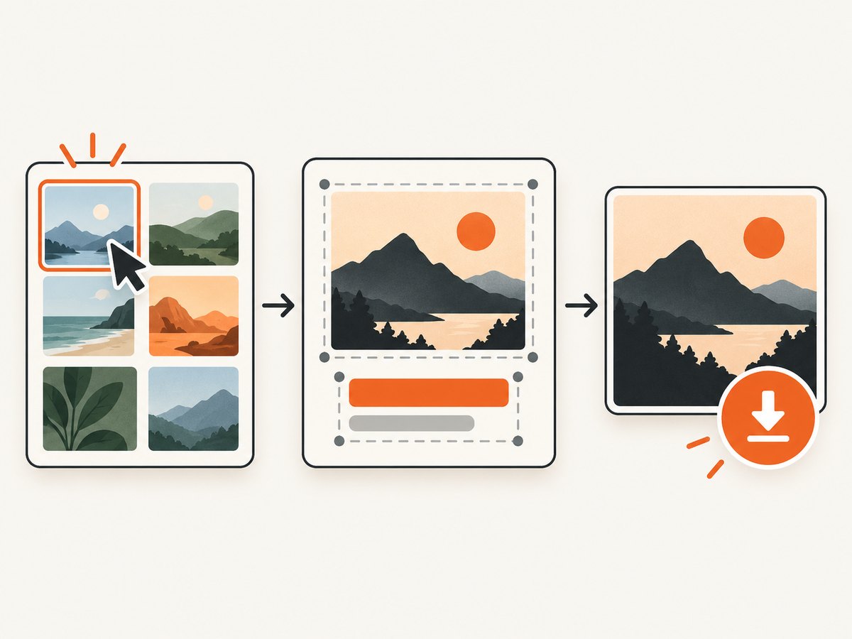 A repeatable thumbnail workflow: choose a focal point, compose for small screens, and export.