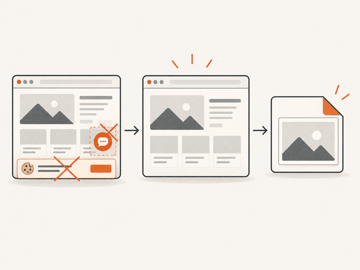 A website screenshot API can clean the page before returning the image.