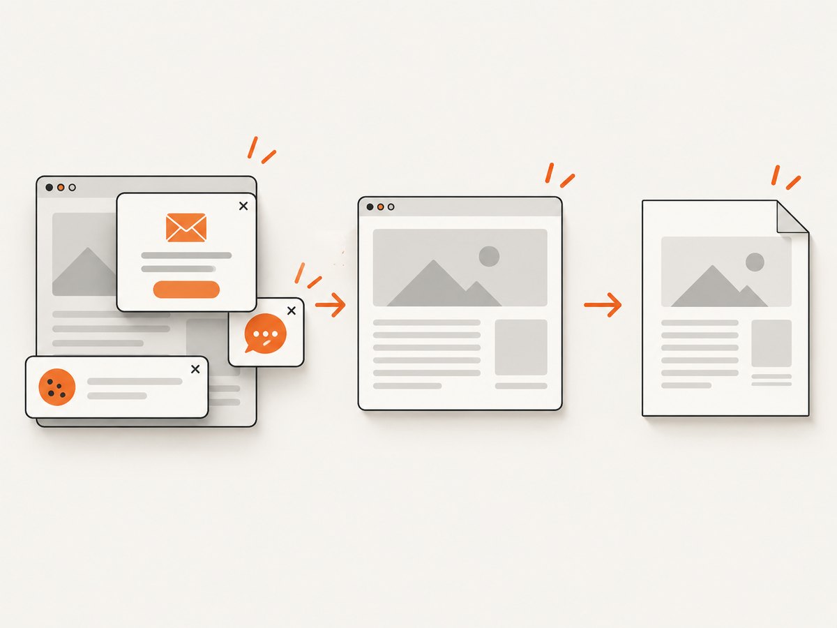 A managed capture service can clean common overlays before producing the document.
