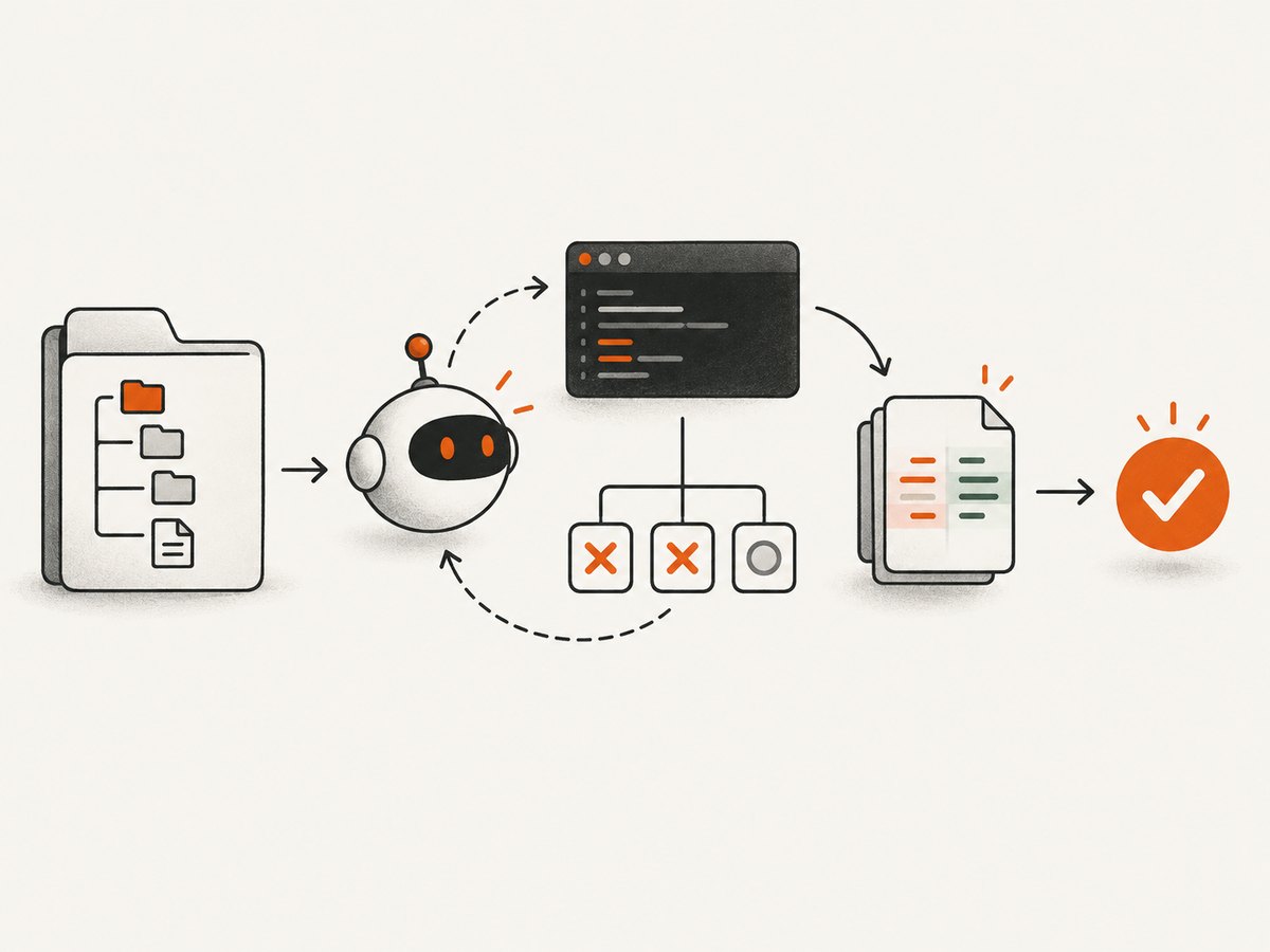 Repository work measures an agent loop of context, tools, tests, and review rather than code generation alone.