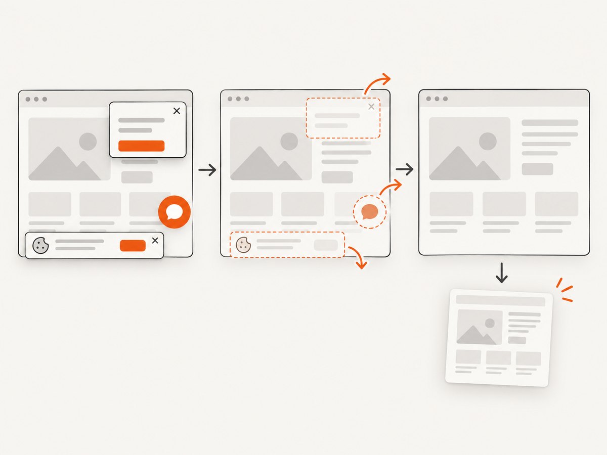 A clean capture removes consent banners and distracting widgets before the screenshot is returned.