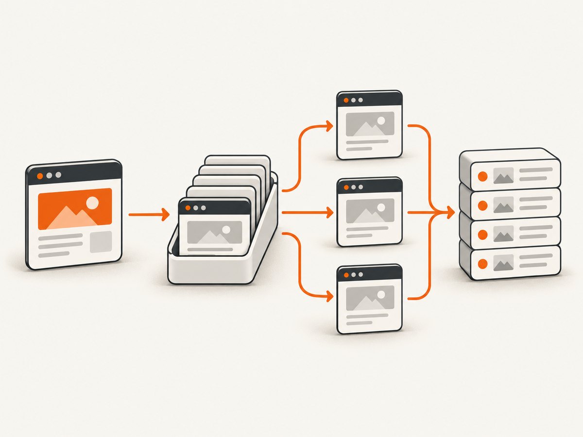 A crawler adds link discovery, queue management, and output organization around page retrieval.