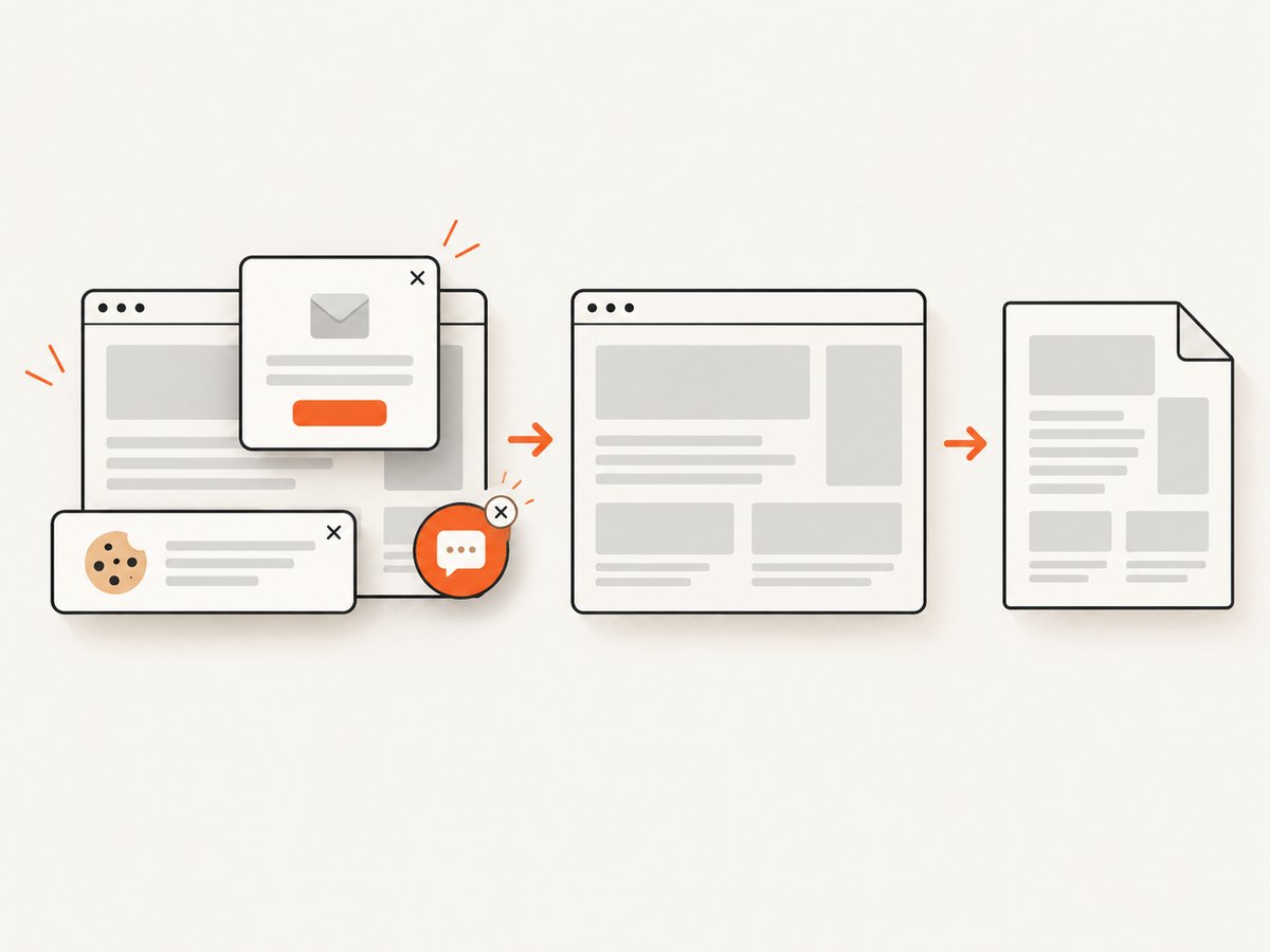 A capture service can clean a webpage before turning it into a PDF.