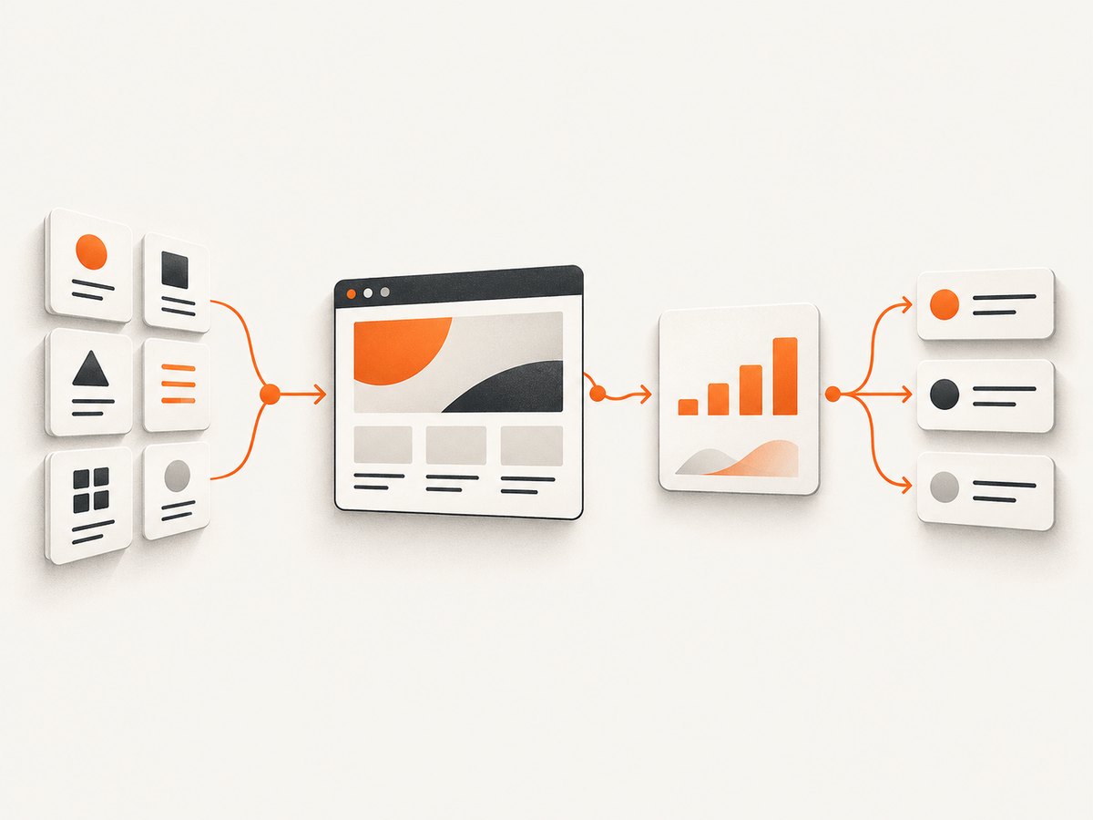 A pSEO workflow connects research data, templates, publishing, review, and measurement.