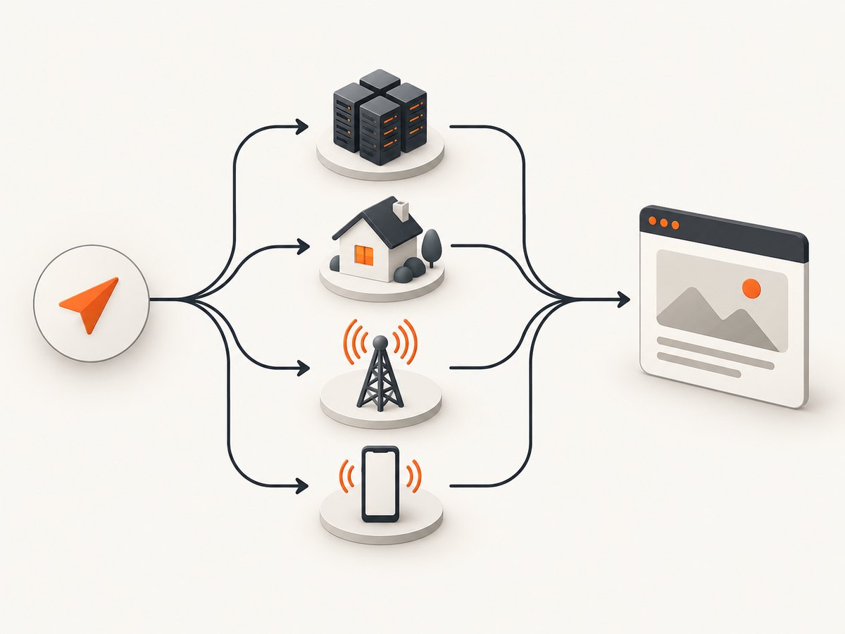 Choose the proxy route from the target's network and session requirements.