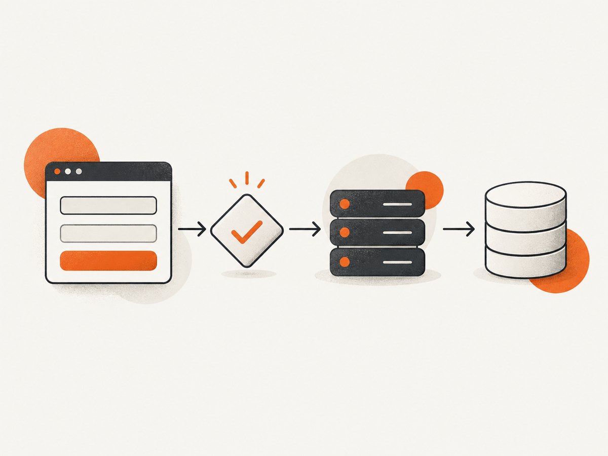 Form state in the browser and submission delivery on the server are separate layers.