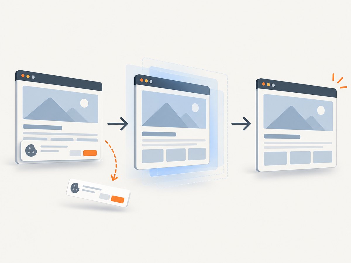 A capture pipeline can remove consent overlays before rendering the final image.
