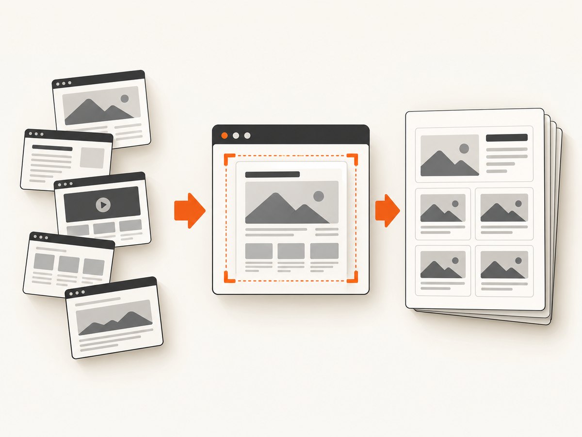 A repeatable report workflow records each URL, capture profile, result, and artifact.