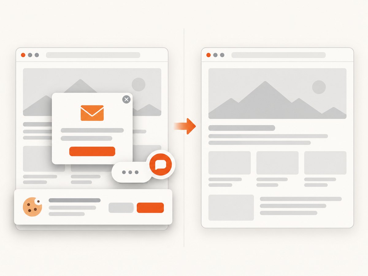 Pre-capture cleanup can remove overlays that obscure the page content being reviewed.