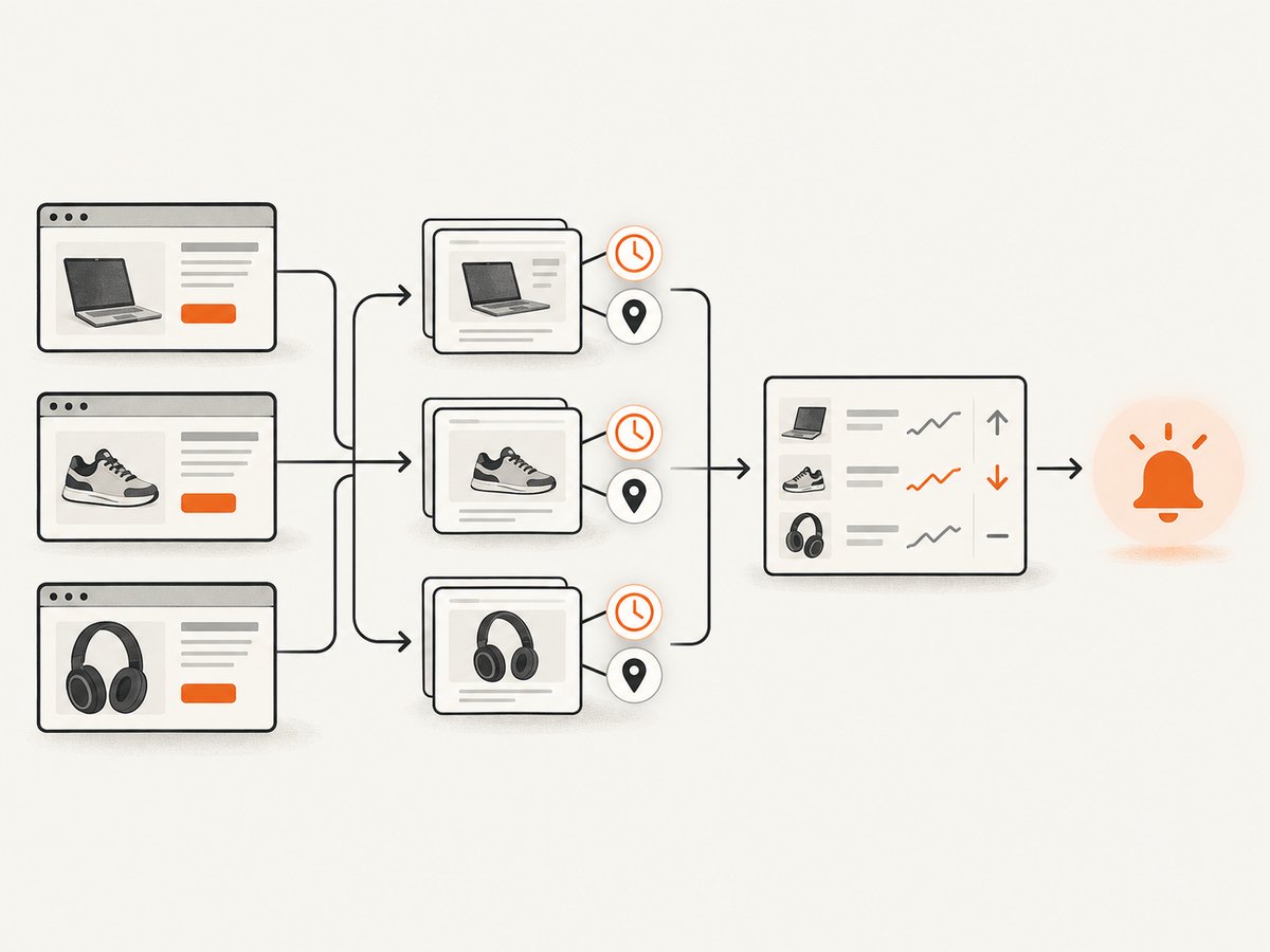 A reliable monitor stores the capture recipe and status with each image before comparing prices.
