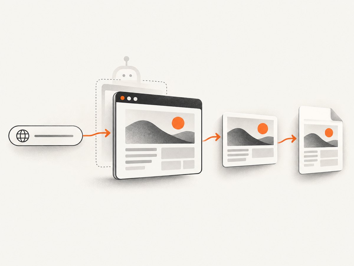 An audit capture turns a URL into a reproducible visual artifact.